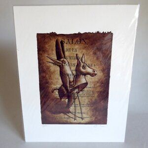 NEW “SALON” 11” x 14” SIGNED FRAMED BIRD DONKEY COSTUME FINE ART PRINT JAY LONG